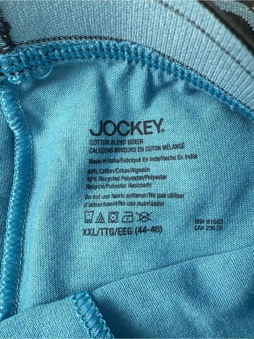 NWT Jockey Blue Knit Boxer Shorts with Black Logo Waistband